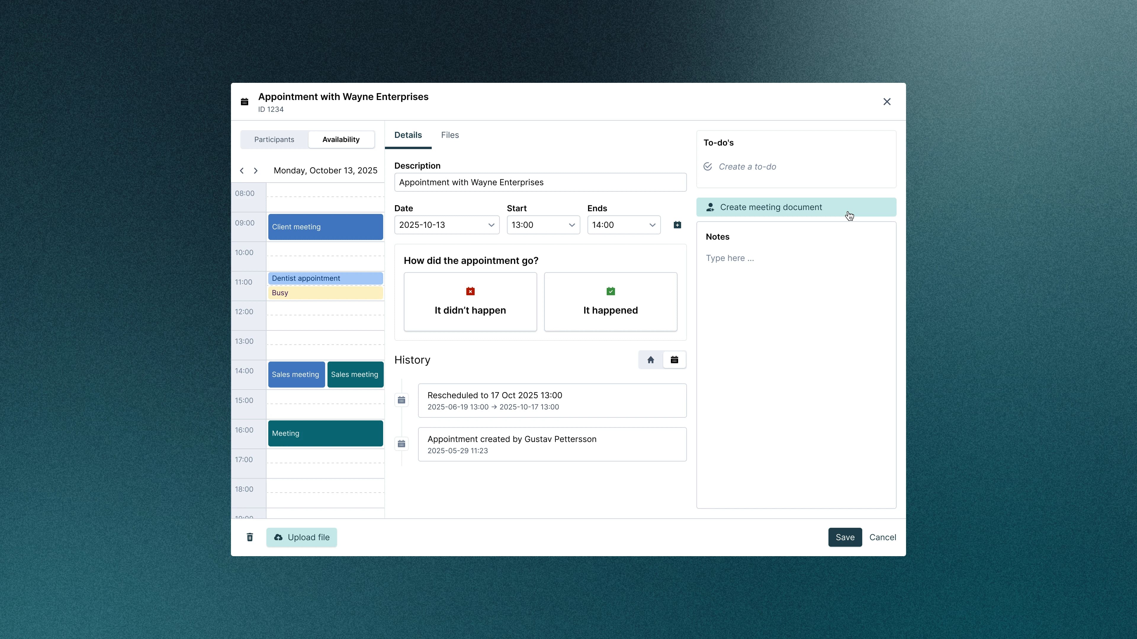 Preparation agent in appointment view
