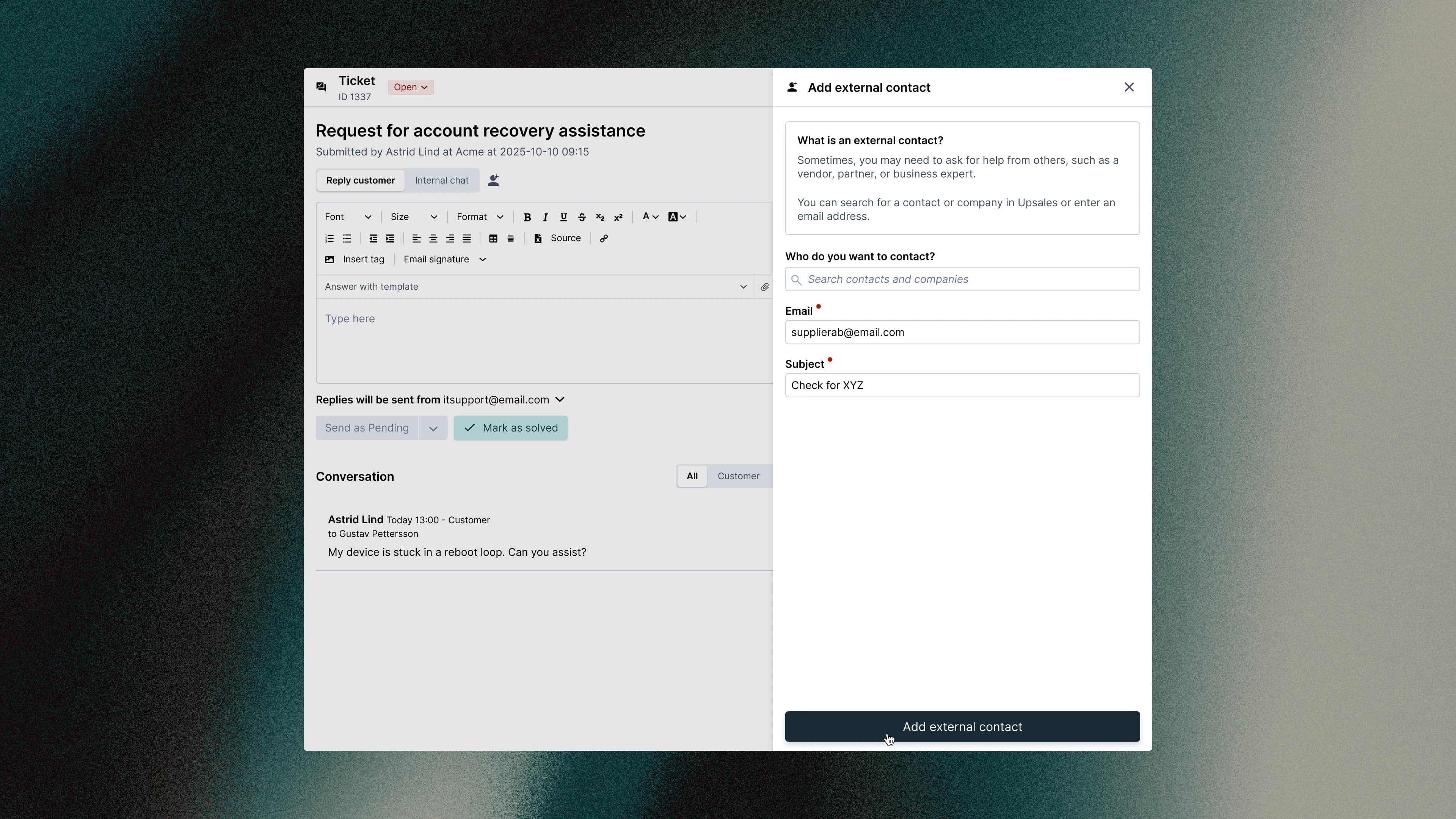 External contacts step 1