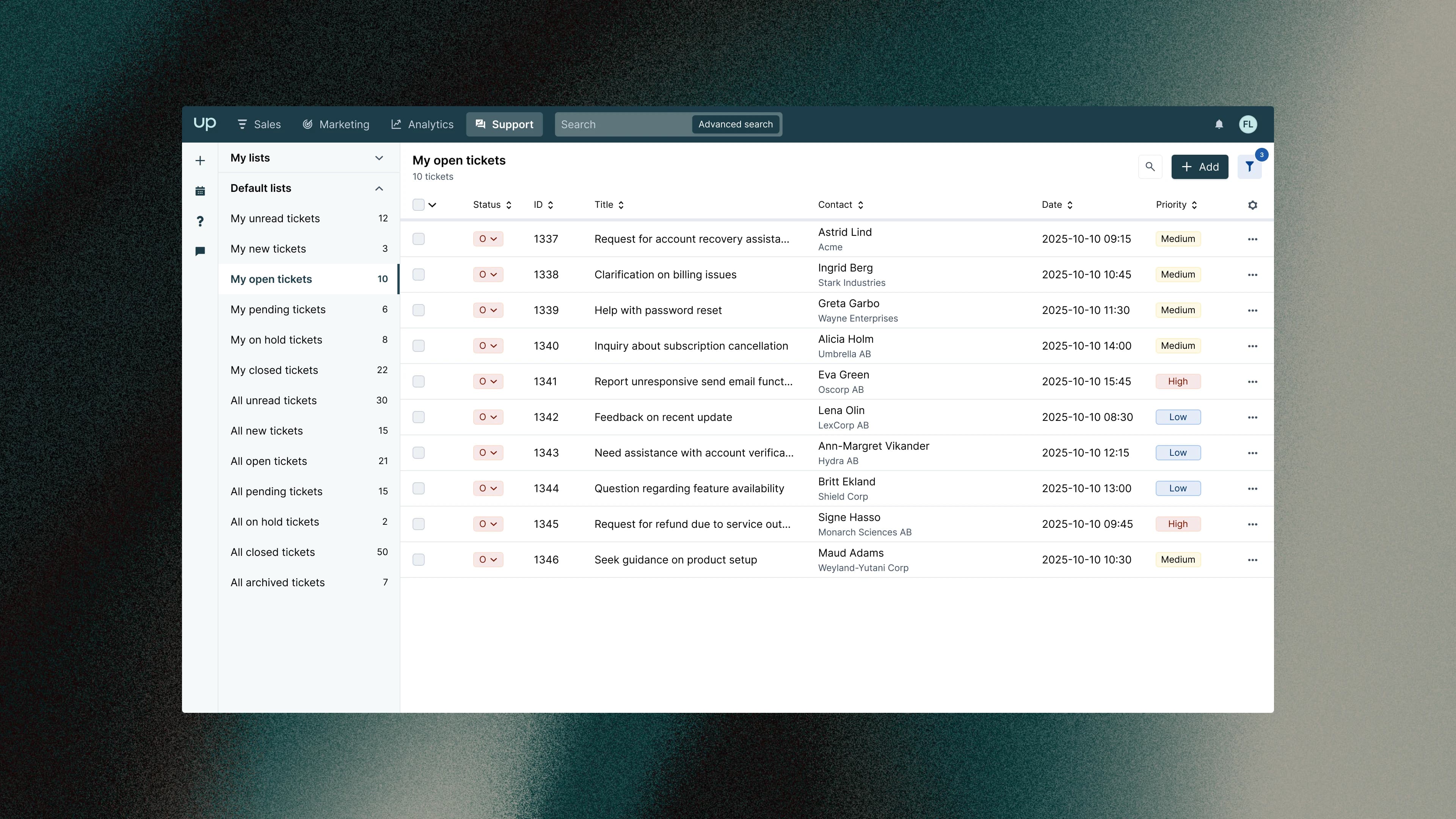 Ticket management interface improvements