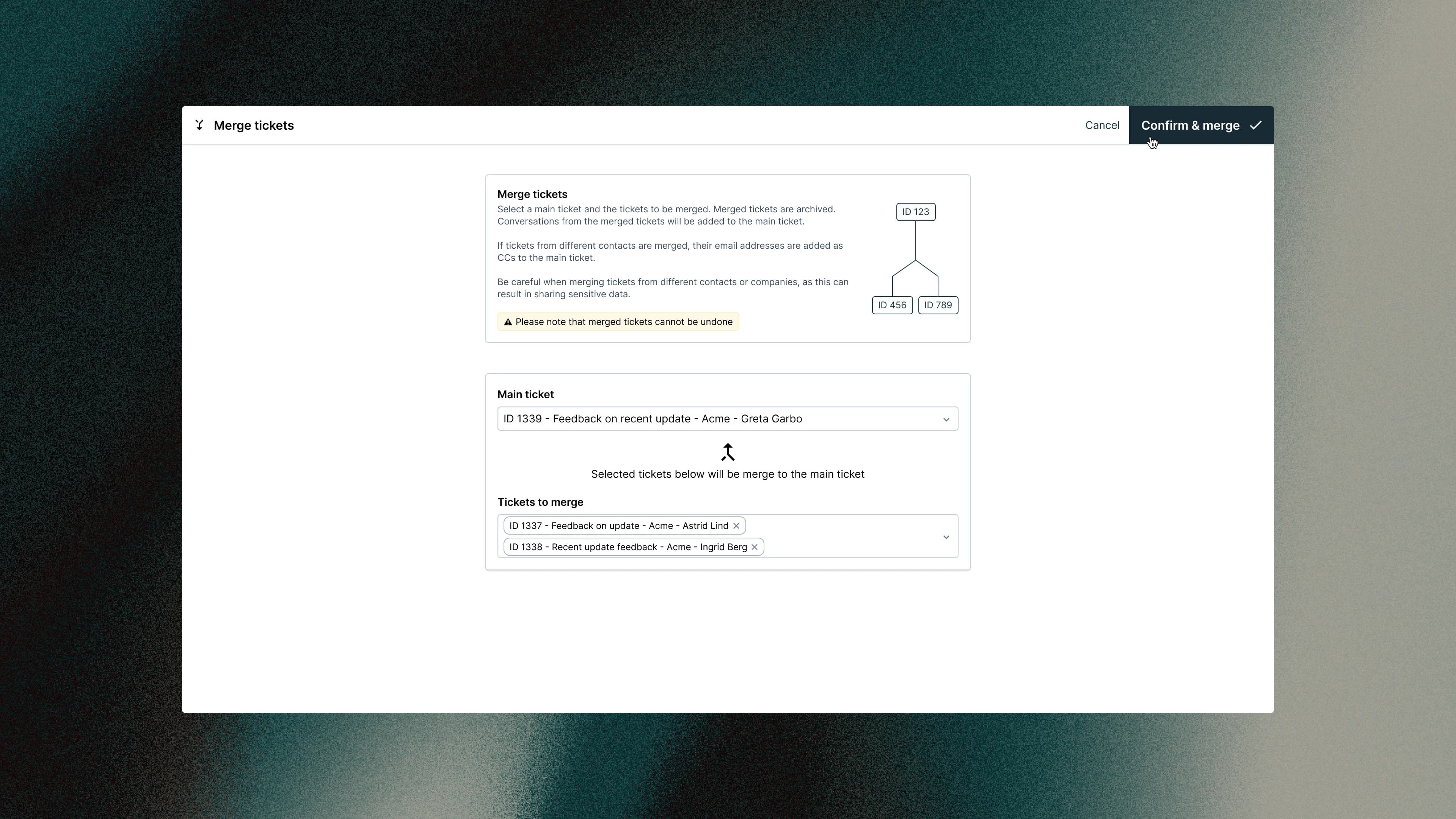 Merge tickets step 2