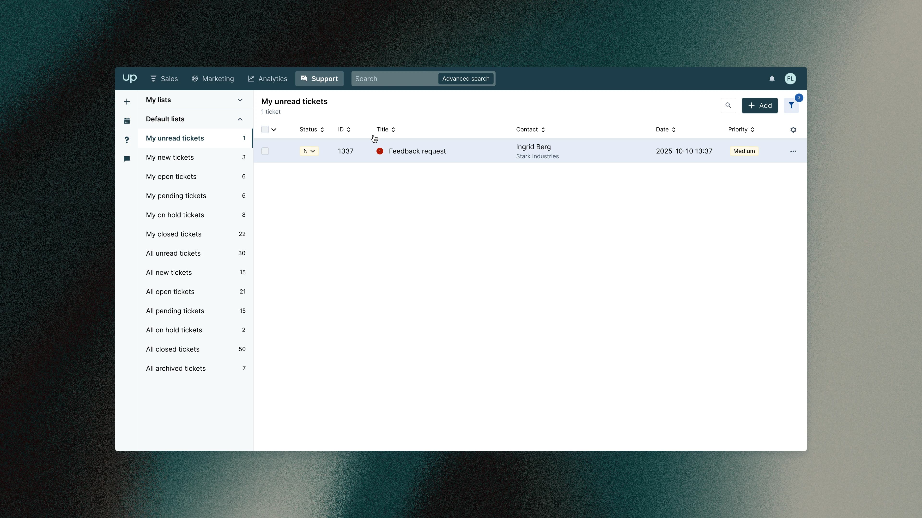 Unread tickets step 1