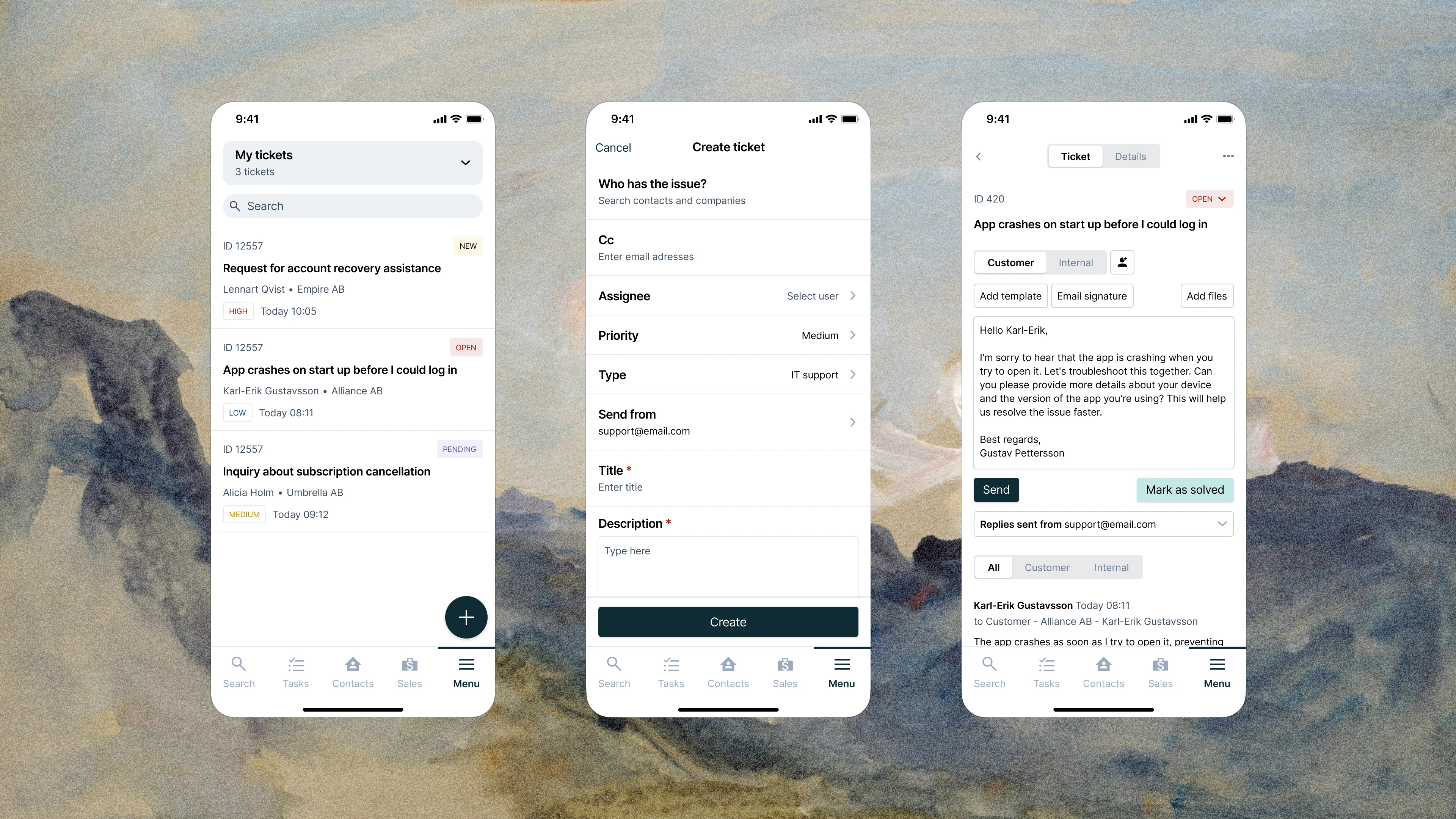Mobile ticket view